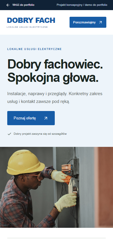 Podgląd mobilny: Lokalny usługodawca